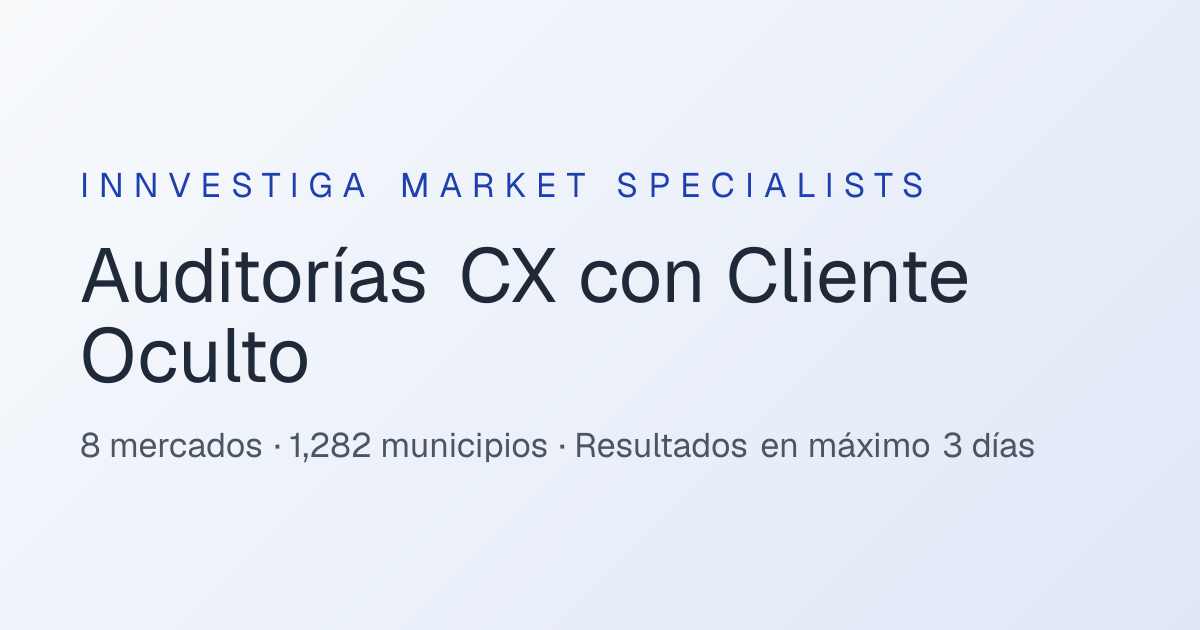Servicios de Cliente Oculto | Innvestiga